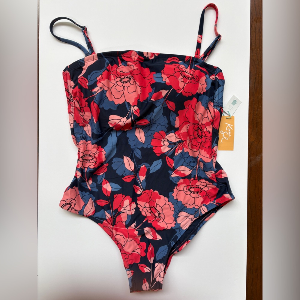 NWT Kona Sol Floral Print Bathing Suit